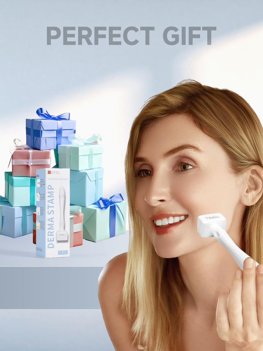 VOFEL Derma Stamp for Hair Growth 140 Microneedling Stamp Adjustable Derma Roller for Face 0-3mm Dermal Roller - SR Home Use (1PC) 🍁 All In One Marketplace Canada