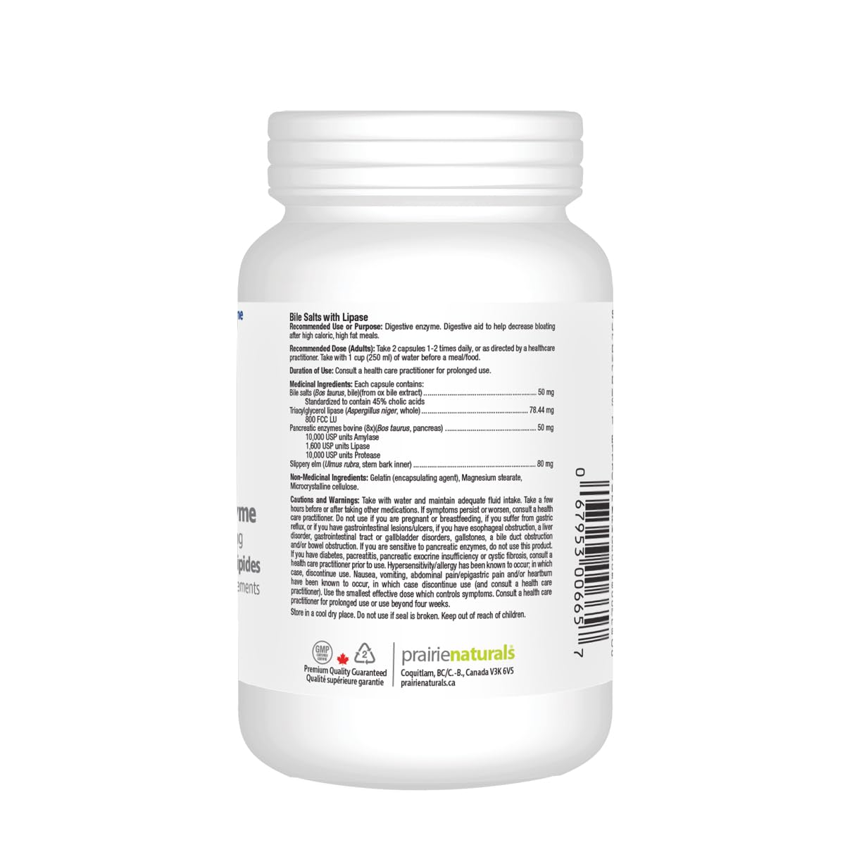 Prairie Naturals Bile-Force - Bile Salt with Lipase - 120 Count (Packaging may vary) 🍁 All In One Marketplace Canada