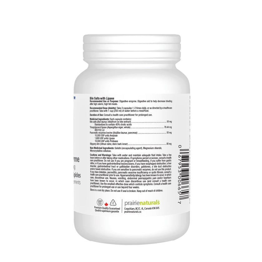 Prairie Naturals Bile-Force - Bile Salt with Lipase - 120 Count (Packaging may vary) 🍁 All In One Marketplace Canada