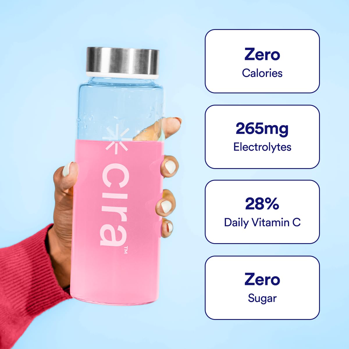 Cira Hydration Electrolytes Powder - Daily Electrolyte Powder, Sugar Free w Himalayan Salt, Magnesium, Potassium, Hydration Powder for Dehydration Relief & Recovery - Strawberry Margarita, 45 Servings 🍁 All In One Marketplace Canada