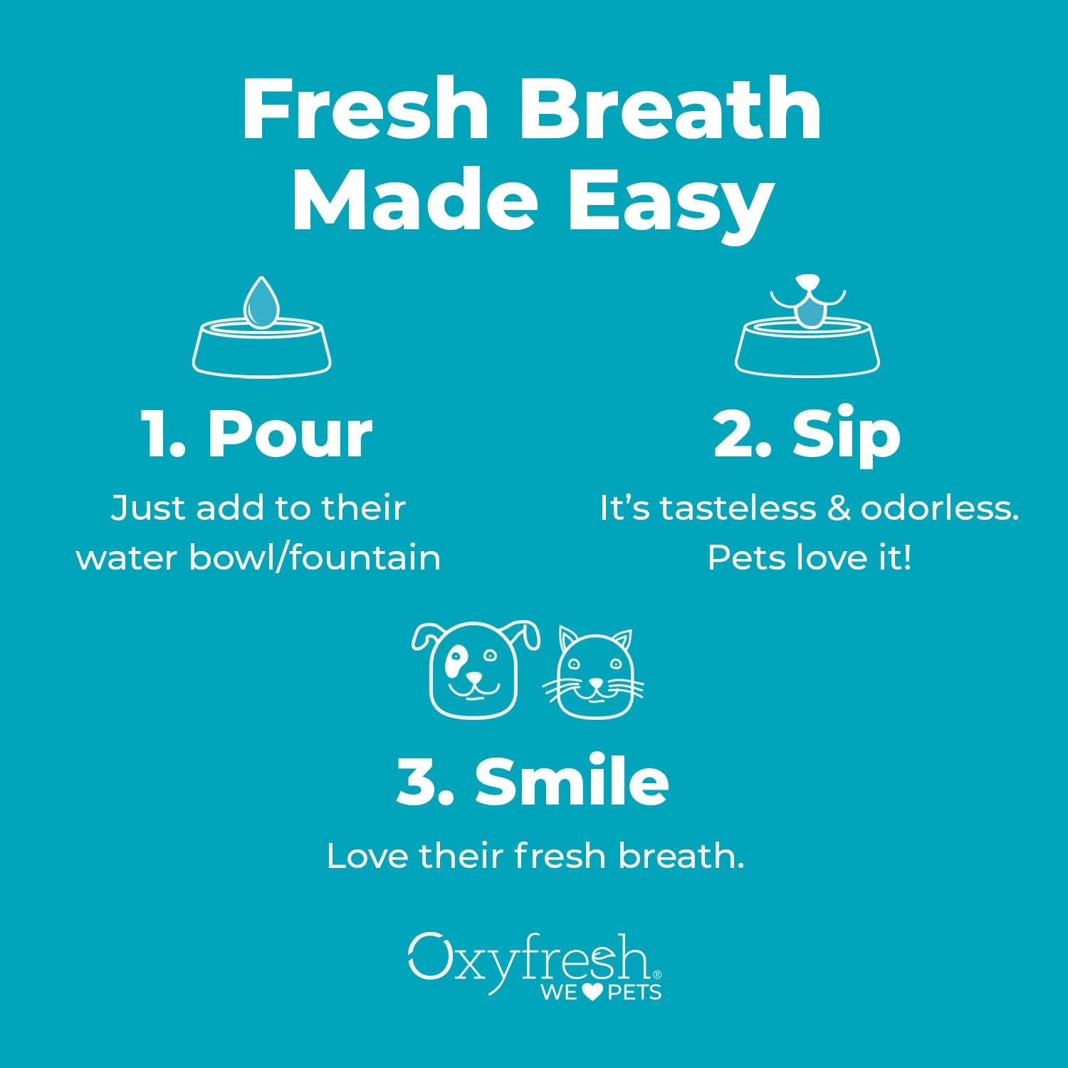 Oxyfresh Premium Pet Dental Care Solution Pet Water Additive: Best Way to Eliminate Bad Dog Breath and Cat Bad Breath - Fights Tartar & Plaque - So Easy, Just Add to Water! Vet Recommended 16 oz. 🍁 All In One Marketplace Canada