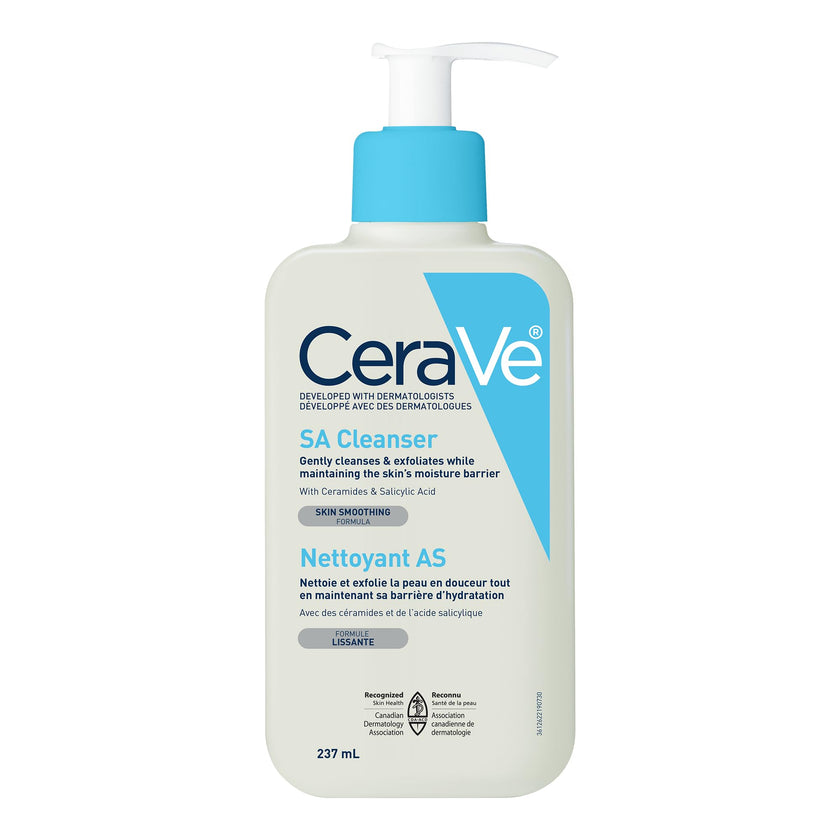 CeraVe Salicylic Acid Face Wash, Exfoliating Face & Body Gel Cleanser, Smooths Rough & Bumpy Skin, with Hyaluronic Acid, Niacinamide & Vitamin D, Fragrance-Free, Recommended by Dermatologists, 237mL 🍁 All In One Marketplace Canada