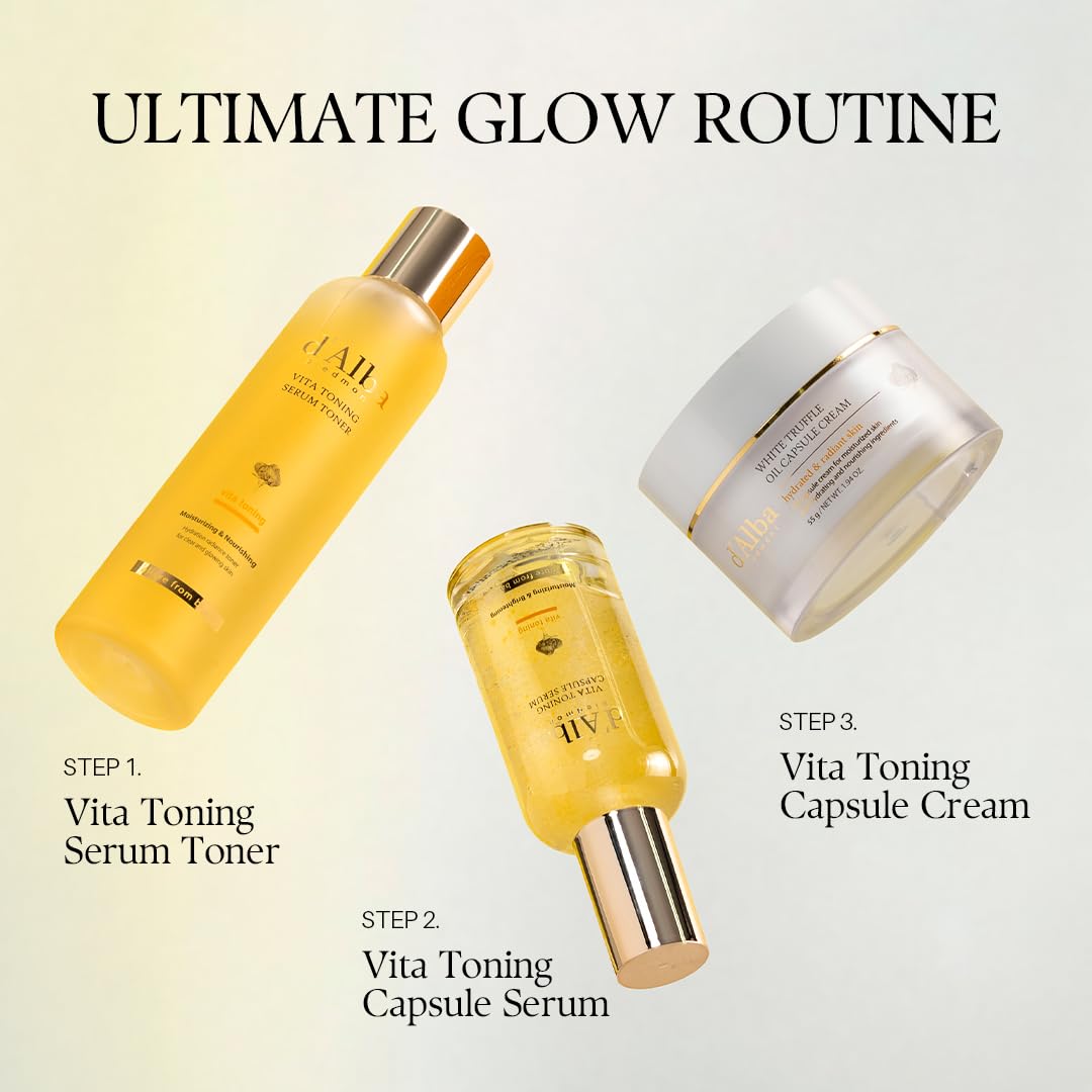 d'alba Piedmont Vita Toning Capsule Serum (100ml), Large Size, Daily Vita Boost for Luminous Skin, Double Vitamin Formula 🍁 All In One Marketplace Canada
