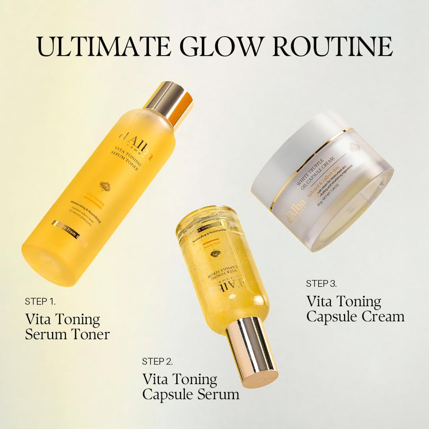 d'alba Piedmont Vita Toning Capsule Serum (100ml), Large Size, Daily Vita Boost for Luminous Skin, Double Vitamin Formula 🍁 All In One Marketplace Canada