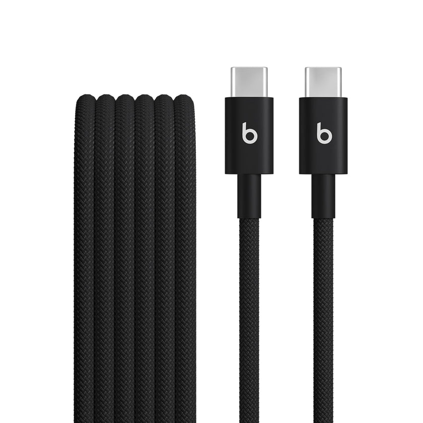 Beats USB-C to USB-C Woven Cable Fast Charging Durable/Tangle-Free Compatible Charger for Apple & Android Devices (1.5 m) - Bolt Black 🍁 All In One Marketplace Canada