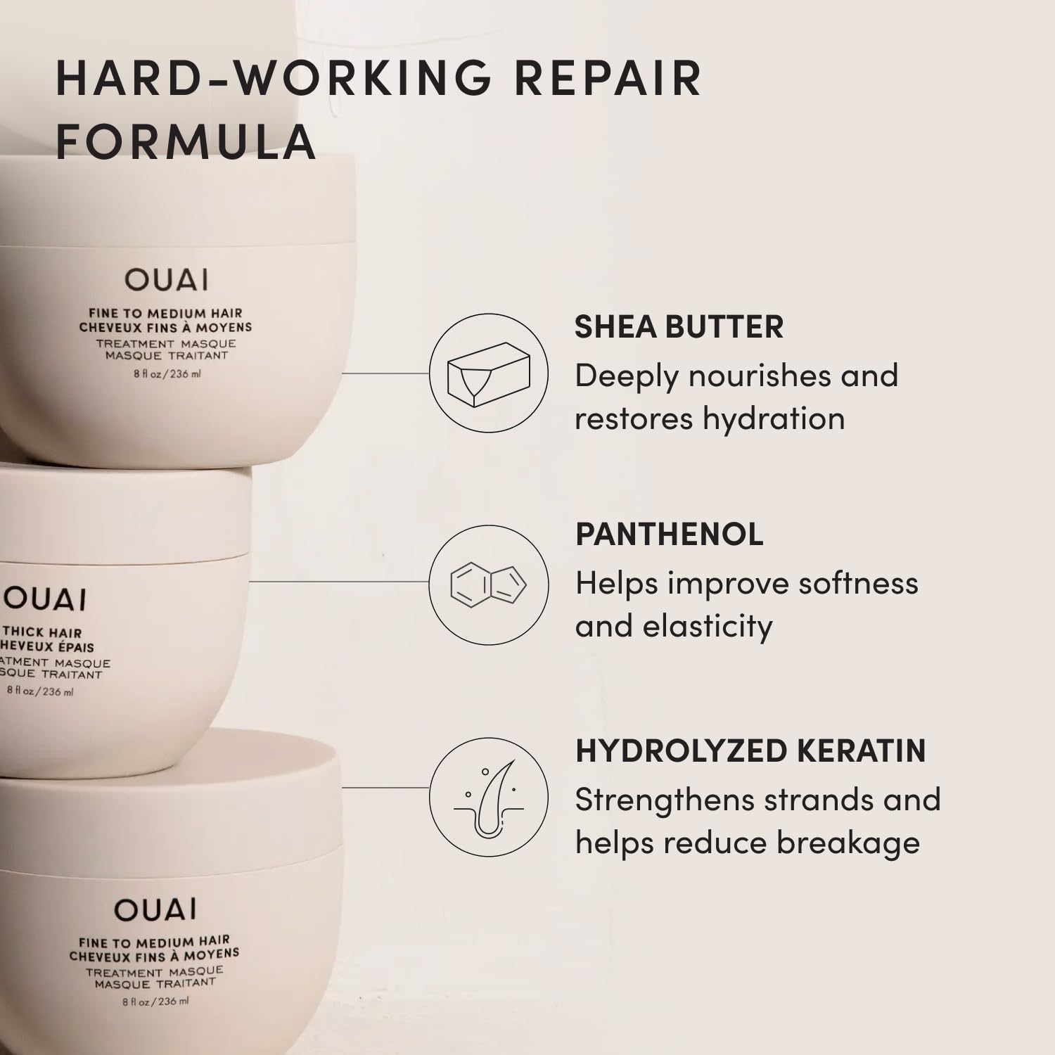 OUAI Fine to Medium Hair Treatment Mask- Deep Conditioning Hair Mask (8 oz) 🍁 All In One Marketplace Canada