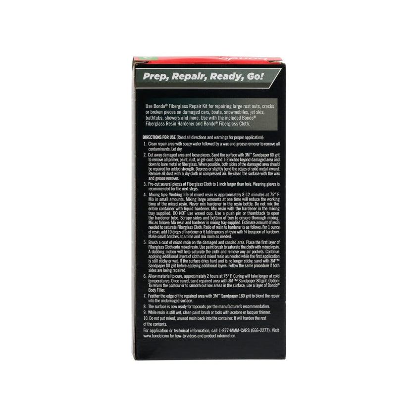 3M Bondo Fiberglass Resin Repair Kit, 0.45 Pint, Includes Fiberglass Resin, Liquid Hardener, Spreader, Fiberglass Cloth and Mixing Tray, Repair Holes & Scratches on Automobiles, Boats and More (420) 🍁 All In One Marketplace Canada
