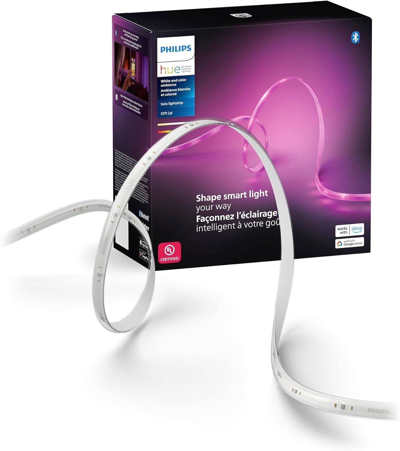 Philips Hue Indoor 5M (16FT) Smart LED Solo lightstrip Base Kit - 1 Pack - Control with Hue App - Compatible with Alexa, Google Assistant and Apple HomeKit 🍁 All In One Marketplace Canada