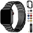 Fullmosa Compatible with Apple Watch Band 45mm 44mm 42mm 46mm 49mm 41mm 40mm 38mm, Stainless Steel Band with Case for iwatch Ultra Series11 10 9 8 7 6 5 4 3 2 1 & SE3/2/1,42mm 44mm 45mm Black 🍁 All In One Marketplace Canada