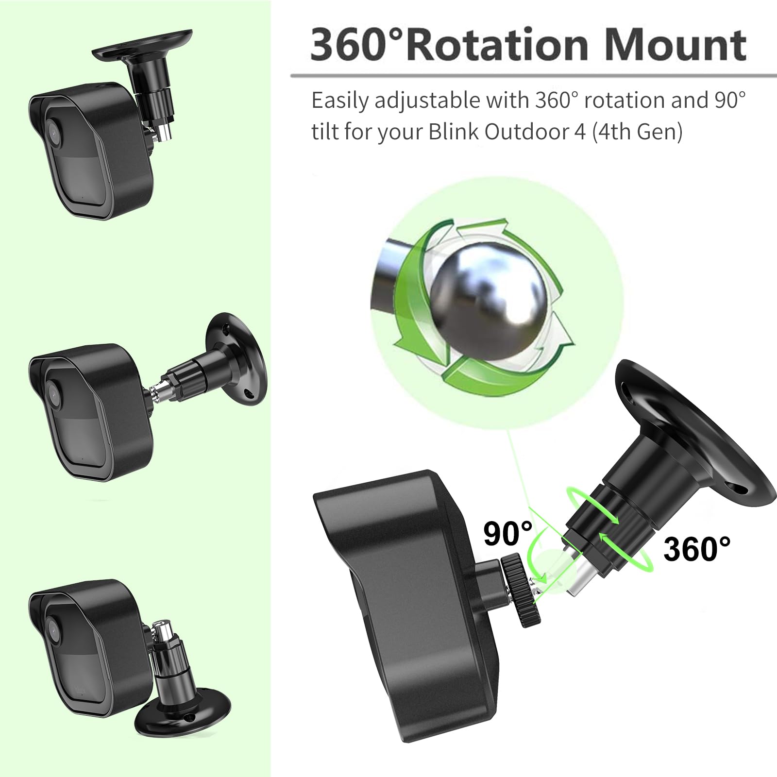 All-New Blink Camera Mount for Outdoor 4/2K+, 3 Pack Protective Cover and 360 Degree Adjustable Mounting Bracket, Blink Sync Module Outlet Mount (Black) 🍁 All In One Marketplace Canada