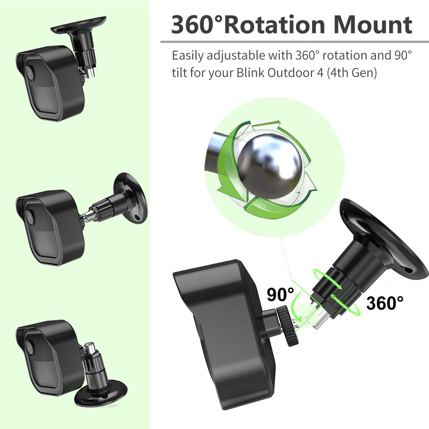 All-New Blink Camera Mount for Outdoor 4/2K+, 3 Pack Protective Cover and 360 Degree Adjustable Mounting Bracket, Blink Sync Module Outlet Mount (Black) 🍁 All In One Marketplace Canada