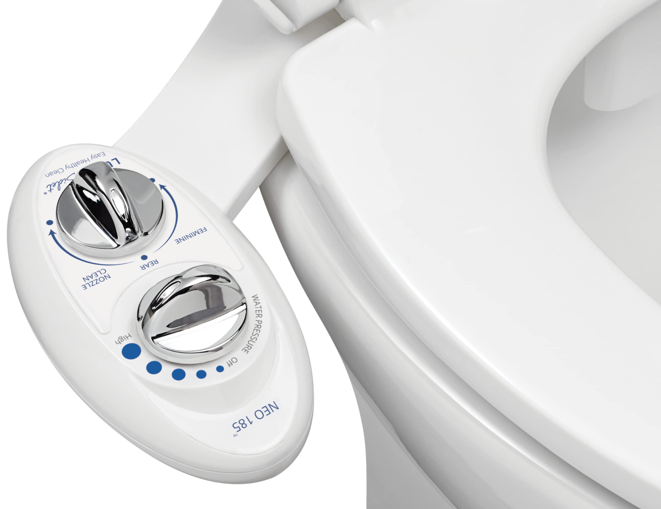 LUXE Bidet NEO 185 - Dual Nozzle, Self-Cleaning, Non-Electric Bidet Attachment for Toilet Seat, Adjustable Water Pressure, Rear & Feminine Wash (White) 🍁 All In One Marketplace Canada