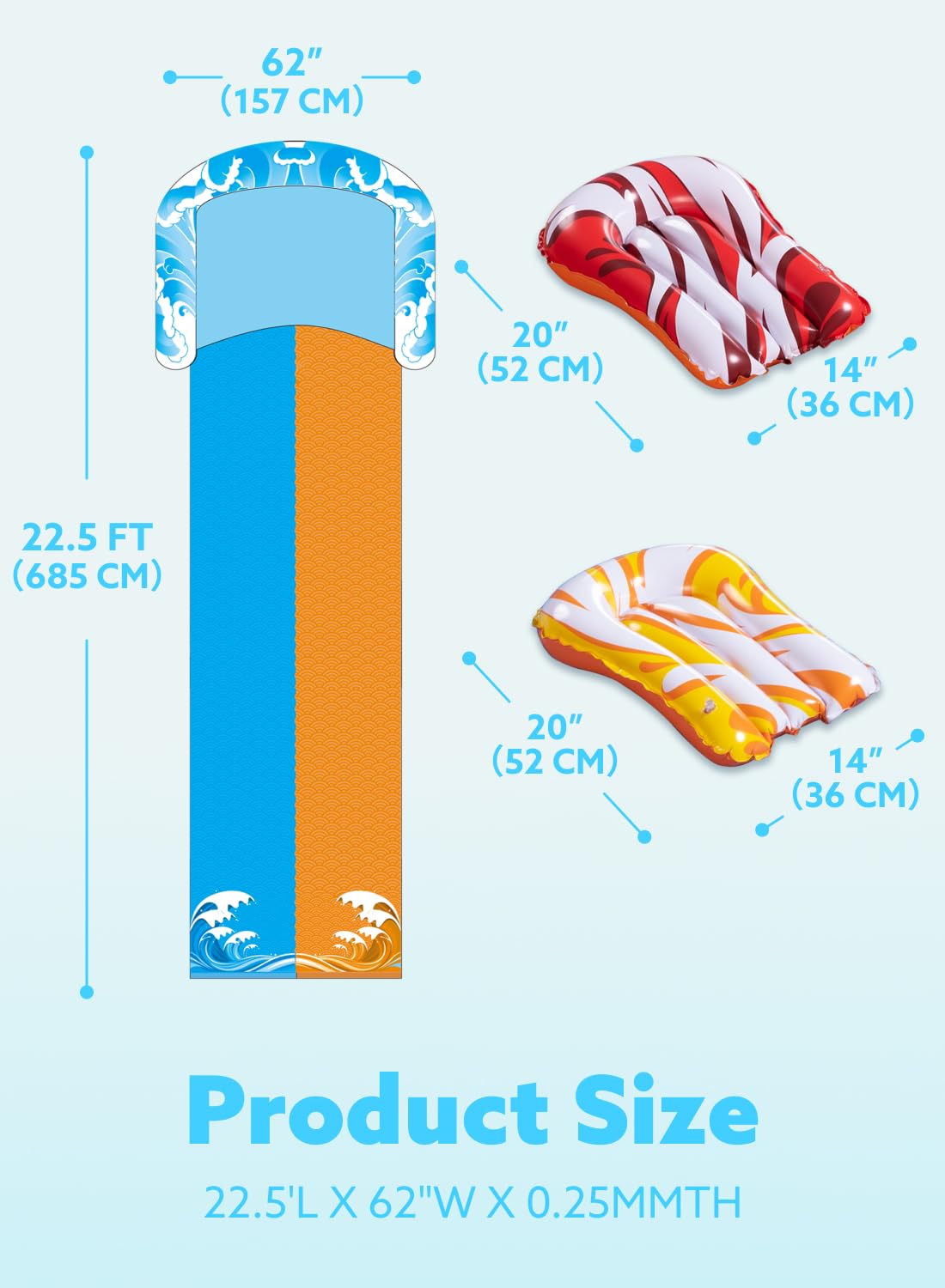 JOYIN 22.5ft Water Slides and 2 Bodyboards, Lawn Slide Summer Slip Waterslides Toy with Build in Sprinkler for Backyard Outdoor Water Fun for Kids 🍁 All In One Marketplace Canada