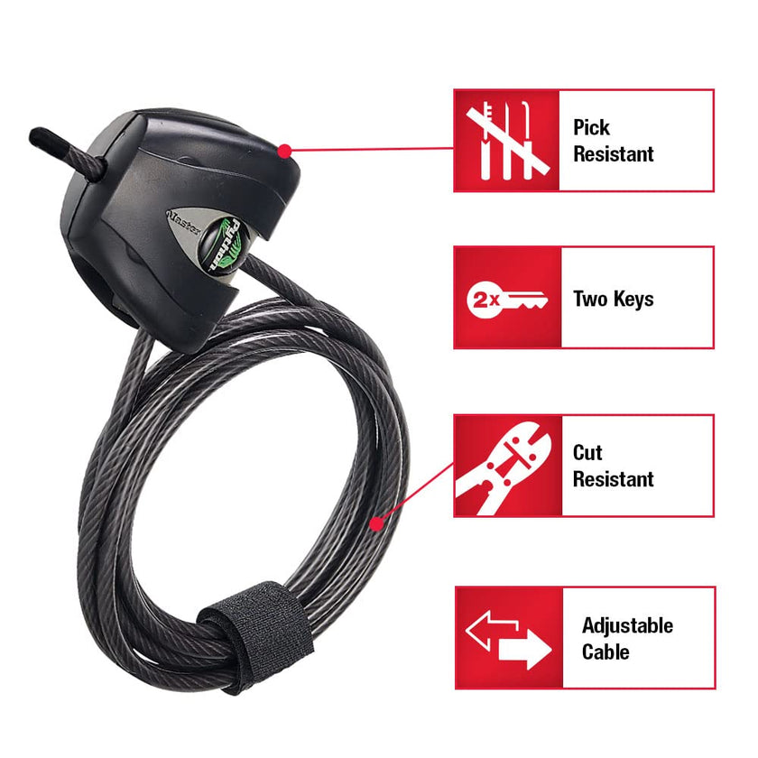 Master Lock Python Cable Lock, Cable Lock with Keys, Trail Camera and Kayak Locking Cable, 2 Pack, 8417T,Black 🍁 All In One Marketplace Canada