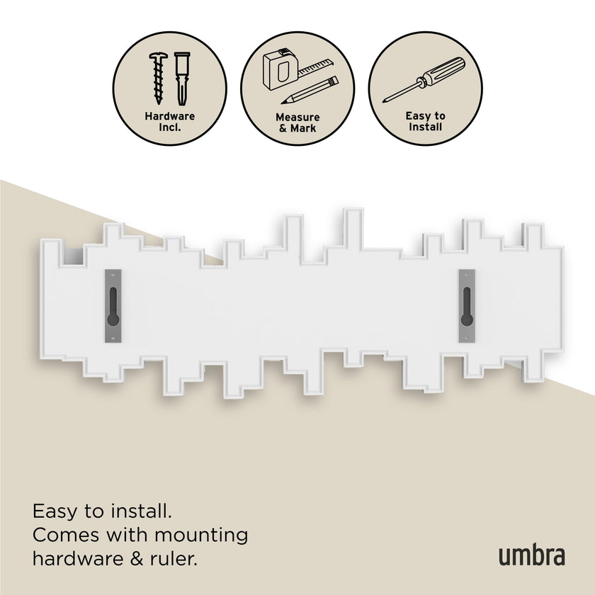 Umbra Sticks Wall-Mounted Coat Rack Rail Hook with 5 Retractable Pegs – Modern, Space-Saving Storage Organizer, White 🍁 All In One Marketplace Canada
