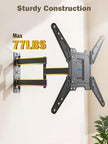 Mounting Dream TV Mount for Most 26-55 Inch TVs, Full Motion TV Wall Mount with Perfect Center Design on Single Stud Articulating Mount Max VESA 400x400mm up to 77 LBS, MD2413-MX 🍁 All In One Marketplace Canada