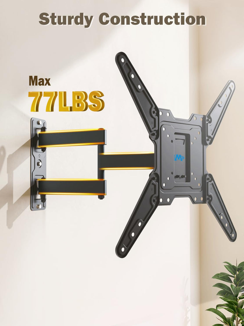 Mounting Dream TV Mount for Most 26-55 Inch TVs, Full Motion TV Wall Mount with Perfect Center Design on Single Stud Articulating Mount Max VESA 400x400mm up to 77 LBS, MD2413-MX 🍁 All In One Marketplace Canada