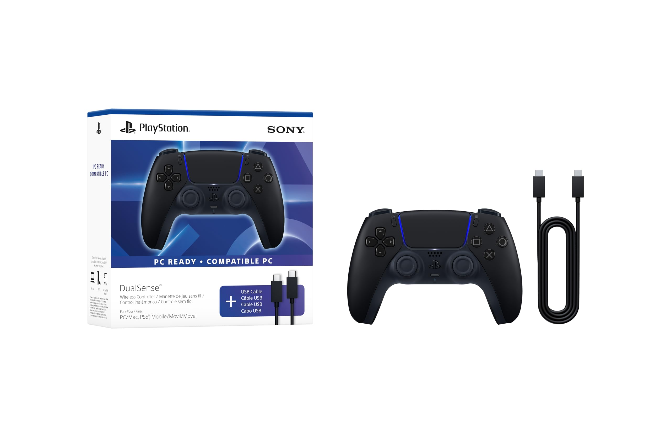 DualSense Wireless Controller – Midnight Black + USB Cable for PC 🍁 All In One Marketplace Canada