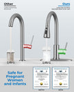 WEWE Pull-Down Kitchen Faucet with Sprayer 3 Modes, High Arc Stainless Steel with Brushed Nickel Finish, for 1 or 3 Hole Kitchen Sinks for Pot Filler, Farmhouse Bar Laundry 🍁 All In One Marketplace Canada