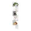 VASAGLE CUSTOS Collection - Corner Shelf Wall Mount, 5-Tier Floating Corner Bookshelf, Plant Shelf for Bedroom, Living Room, Bathroom, Home Office, Cloud White ULBC72WT 🍁 All In One Marketplace Canada
