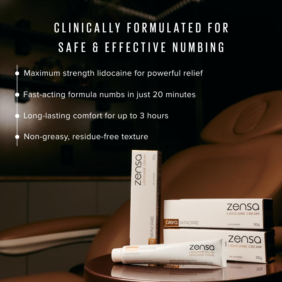 Zensa Tattoo Numbing Cream 5% Lidocaine, Safe on Broken Skin | Fast-Acting Pain Relief for Tattoos, Microneedling, Waxing, Injections | Vegan, Steroid-Free, Professional-Grade | Best Tattoo Numbing Cream 1 Oz (DIN 02449684) 🍁 All In One Marketplace Canada