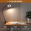 iZELL Desk Lamp, LED Reading Light with Clamp, 3 Color Modes & 10 Brightness Silicone Flexible Arm Book Light for Kids Reading Book in Bed at Night Clip on Table, Zoom Meetings - 15.8'' Black 🍁 All In One Marketplace Canada