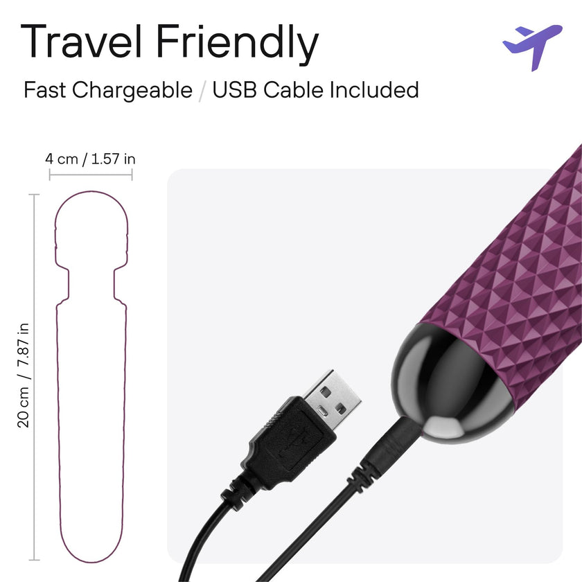 bed geek Handheld Cordless Personal Wand Massager – Waterproof, USB Rechargeable, 20 Vibration Patterns, 8 Speeds, Memory Feature, Skin-Soft Silicone for Ultimate Relaxation Tool (Purple) 🍁 All In One Marketplace Canada