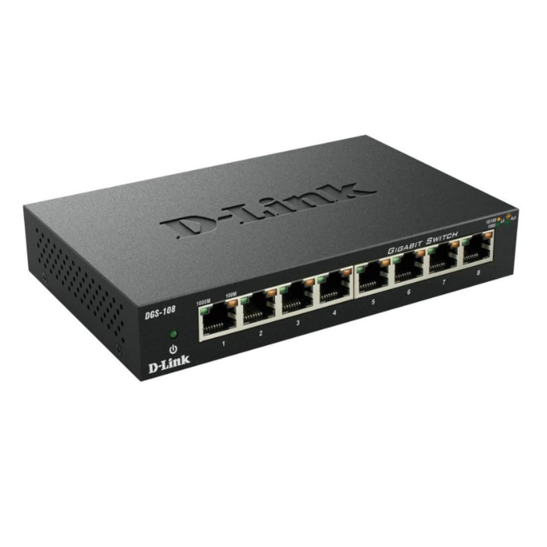D-Link DGS-108, 8 Port Gigabit Ethernet Switch Unmanaged, Network Splitter, Silent Fanless, Network Hub, Sturdy Metal with Shielded Ports, Compact Desktop/Wall Mount, QoS, Energy Saving, Plug and Play 🍁 All In One Marketplace Canada