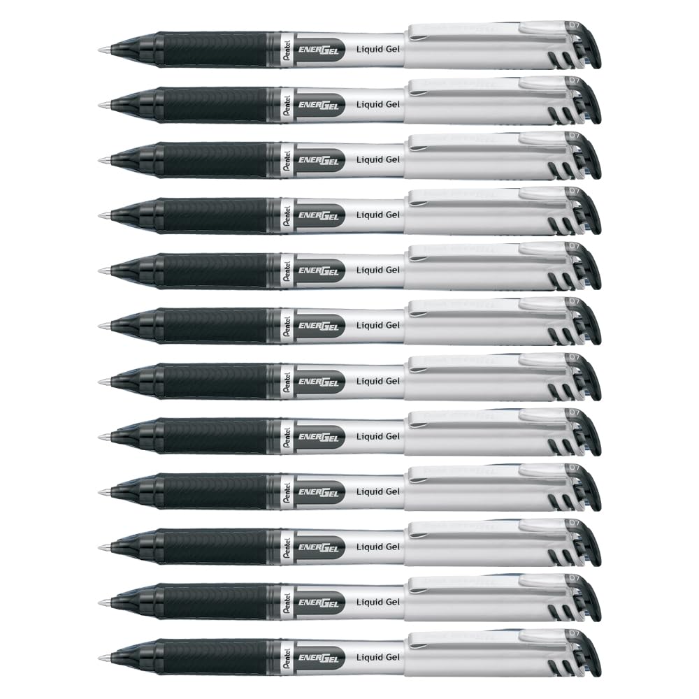 Pentel EnerGel Gel Pen with Cap 0.7mm, Black Ink, 12PK 🍁 All In One Marketplace Canada