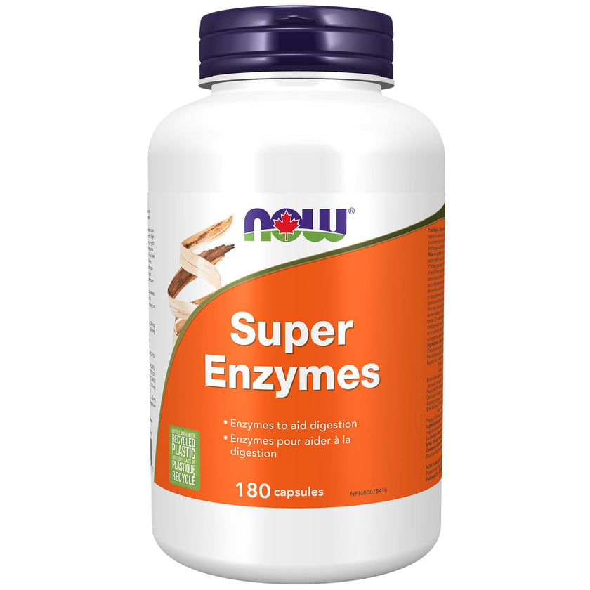 NOW Supplements, Super Enzymes, Formulated with Bromelain, Ox Bile, Pancreatin and Papain, Super Enzymes,180 Capsules 🍁 All In One Marketplace Canada