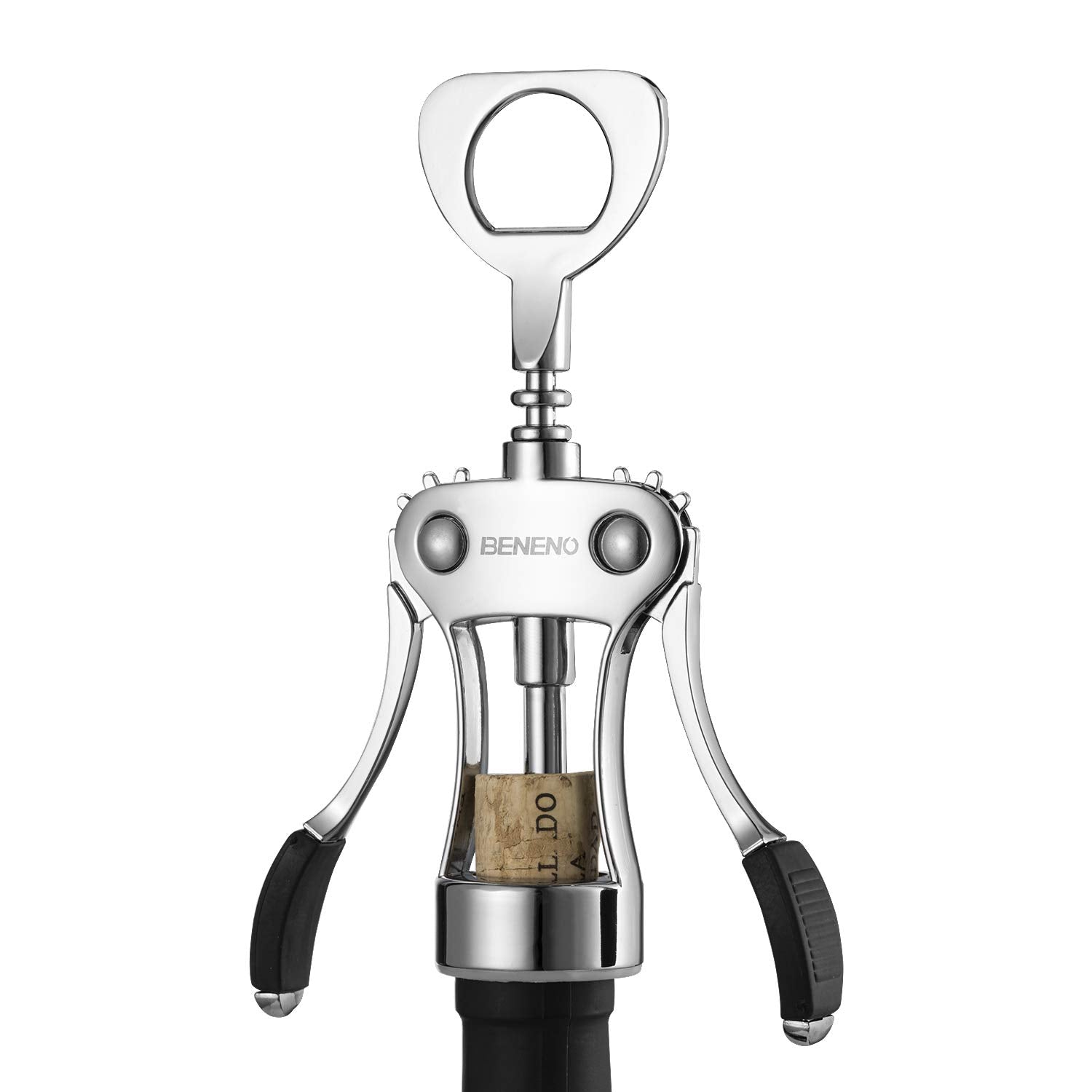 Wine Opener, BENENO Zinc Alloy Premium Wine Bottle Opener Wing Corkscrew with Multifunctional Corks and Caps Bottle Opener, Upgrade 🍁 All In One Marketplace Canada