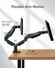HUANUO Dual Monitor Stand for 13 to 32 Inches, Design Dual Monitor Mount, Fully Flexible Adjustable with Tilt, Swivel, Rotation, VESA 75/100, 19.8lbs per arm 🍁 All In One Marketplace Canada