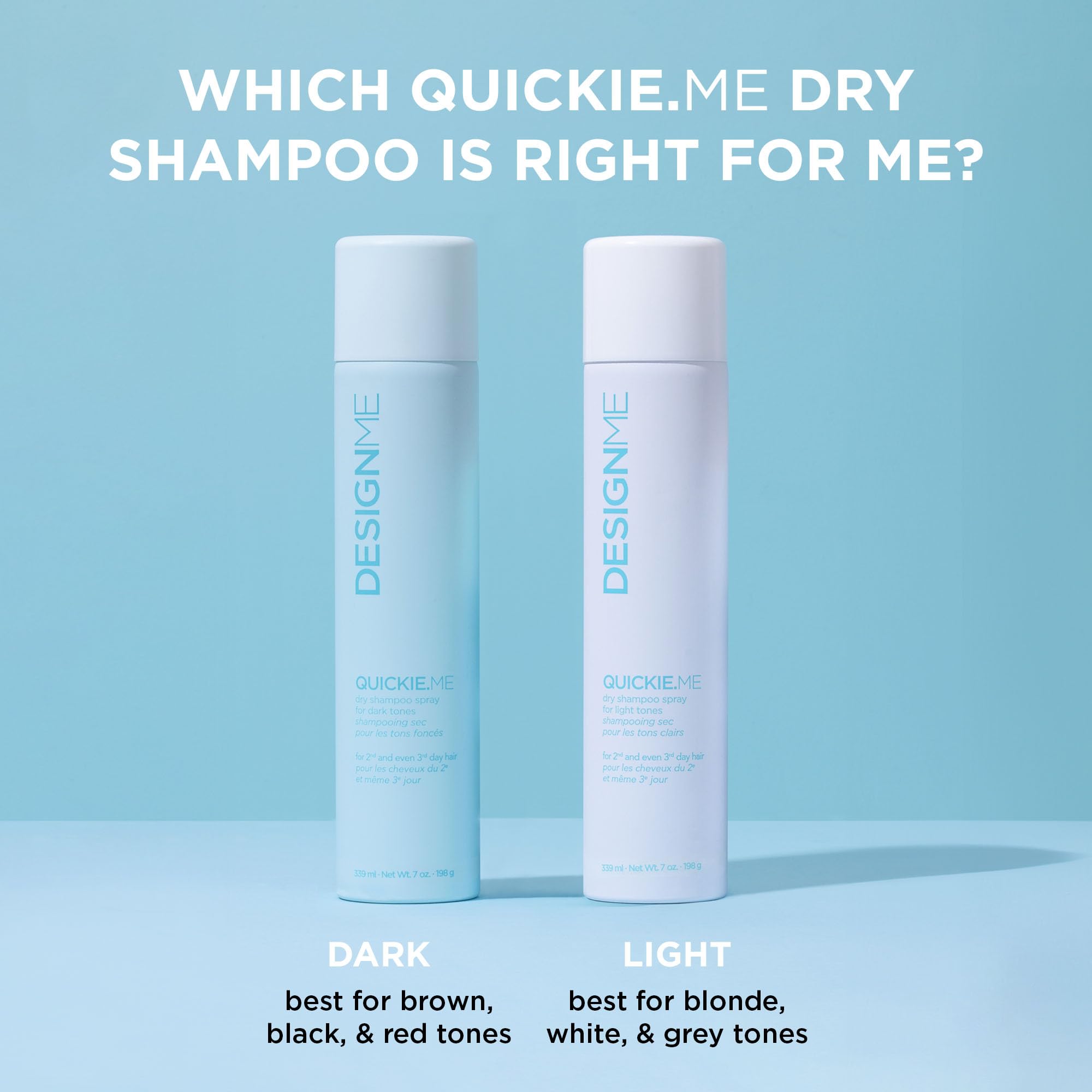 DESIGNME QUICKIE.ME Dry Shampoo Spray | Oil Absorbing | Root Lifting Shampoo for Light Tone, 339mL 🍁 All In One Marketplace Canada