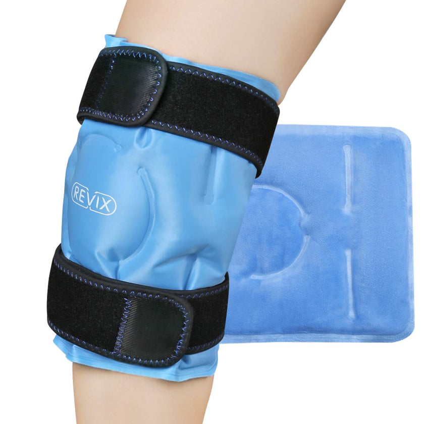 REVIX Knee Ice Pack Wrap for Injuries Reusable, Gel Ice Pack Wrap with Cold Compress Therapy for Knee Pain Relief, Knee Replacement Surgery, Swelling, Bruises and Arthritis 🍁 All In One Marketplace Canada