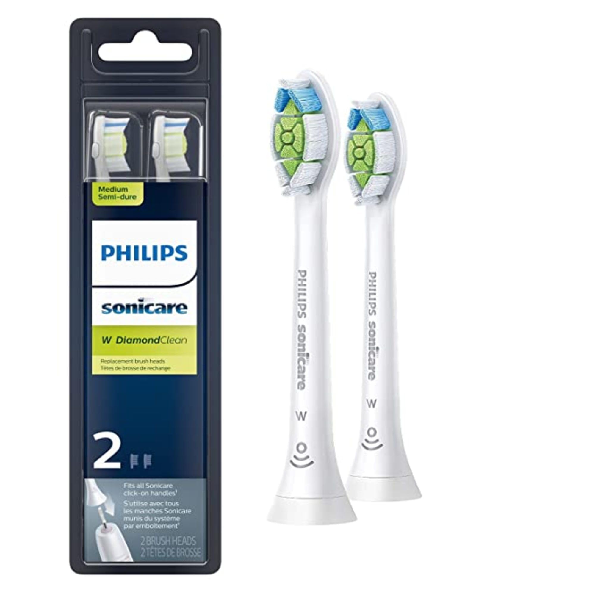 Philips Sonicare DiamondClean Electric Toothbrush Heads, Motorized Sonicare Toothbrush Heads, BrushSync Technology, Brush Head Pack (2 Heads), White, HX6062/65 🍁 All In One Marketplace Canada