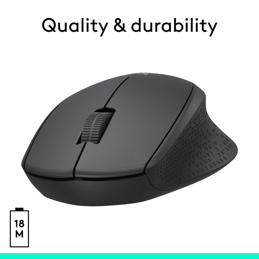 Logitech M330 Silent Wireless Mouse, 2.4GHz with USB Receiver, Optical Tracking, Quiet & Lightweight, Long Battery Life, for PC, Mac, Laptop, Chromebook - Black 🍁 All In One Marketplace Canada