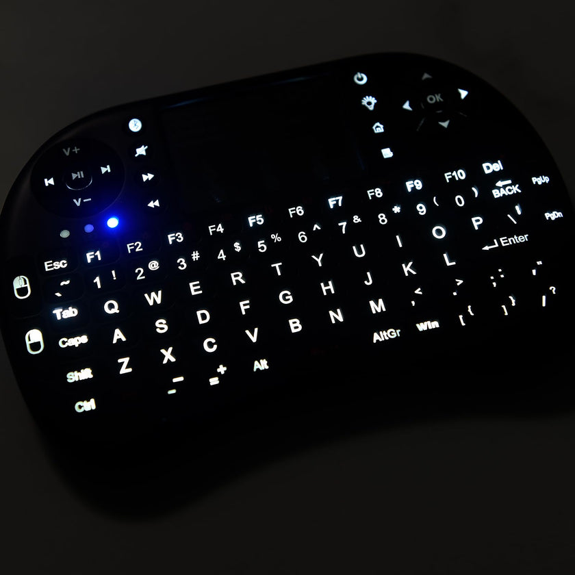 Rii i8+ Mini Wireless Keyboard,Bluetooth Keyboard with Touchpad,Handheld Remote,LED Backlit Compatible with Android TV Box, Android Smart TV,HTPC,Raspberry Pi, Win 7 8 10,Mac OS 🍁 All In One Marketplace Canada