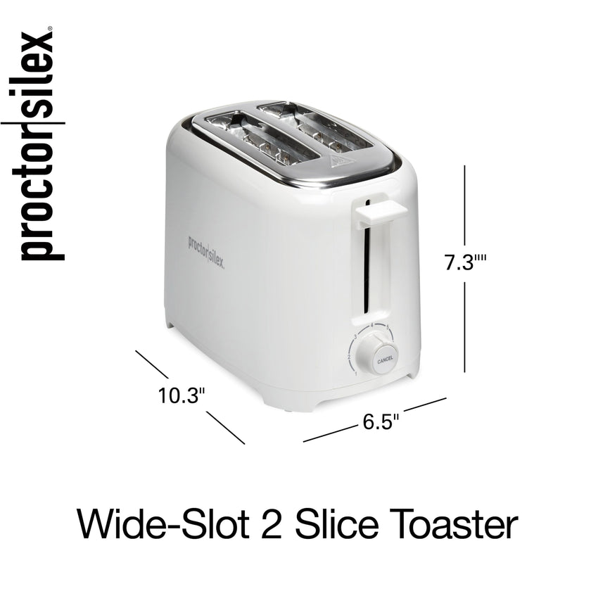 Proctor Silex 2-Slice Toaster, White, Extra-Wide Slot Toaster with Shade Selector, Cool Wall, Toast Boost, Auto Shutoff, Cancel Button, 22216G 🍁 All In One Marketplace Canada