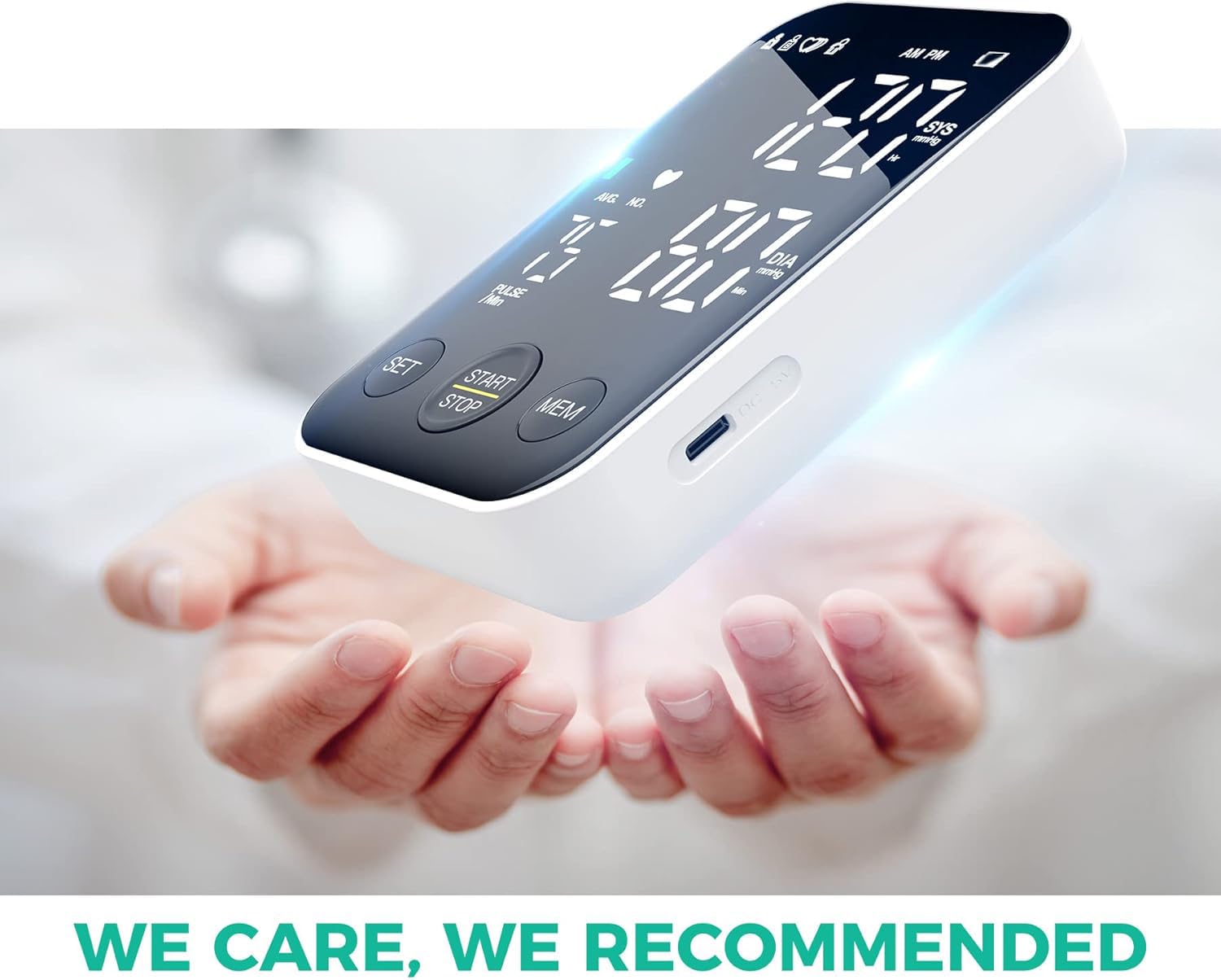 Blood Pressure Machine for Home Use Automatic Blood Pressure Monitor with 2x120 Reading Memory Adjustable Arm Cuff 8.7