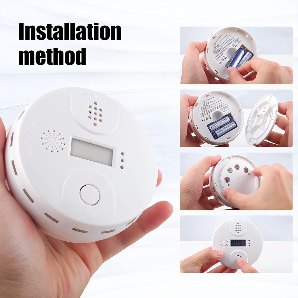 Carbon Monoxide Detector,CO Alarm Detector with Digital Display and Sound Alarm for Home 2pcs 🍁 All In One Marketplace Canada