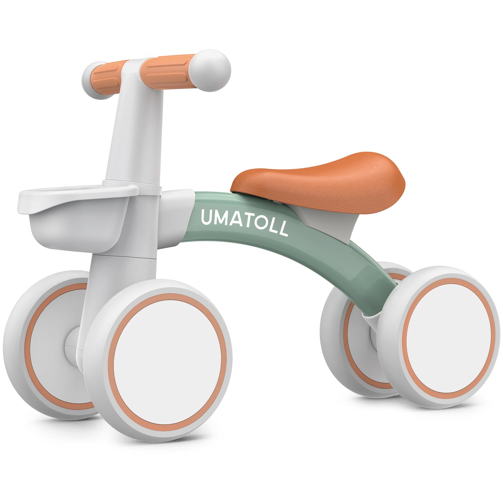 Umatoll Baby Balance Bike Toys for 1 Year Old Boys Girls Gifts, Adjustable Seat Baby Walker, First Birthday Gifts, 12-24 Months Toddler Ride on Toys with Removable Basket, Green 🍁 All In One Marketplace Canada