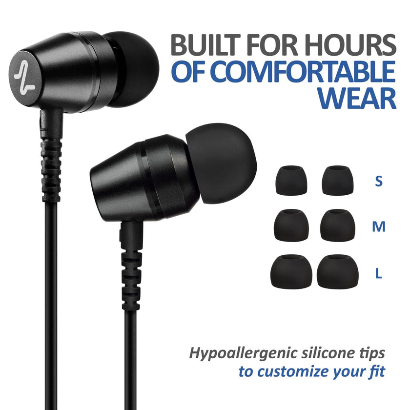 LUDOS OMNITONE Wired Earbuds in-Ear Headphones, Earphones with Microphone, 5 Years Warranty, Noise Isolation Corded for 3.5mm Jack Ear Buds for iPhone, iPad, Samsung, Computer, Laptop, Gaming, Sports 🍁 All In One Marketplace Canada