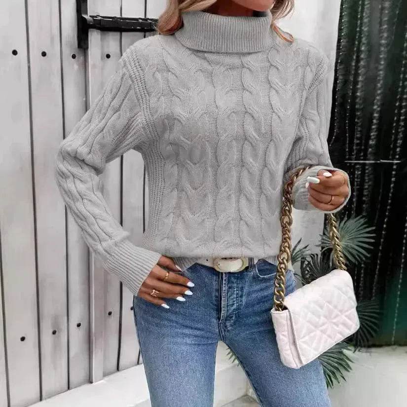 Women's Cable-knit Turtleneck Sweater
