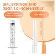 3ml Luer Lock Syringes with 25 Gauge 1 Inch Needles, Luer Lock Disposable Accessories for Lab, Pack of 25 🍁 All In One Marketplace Canada