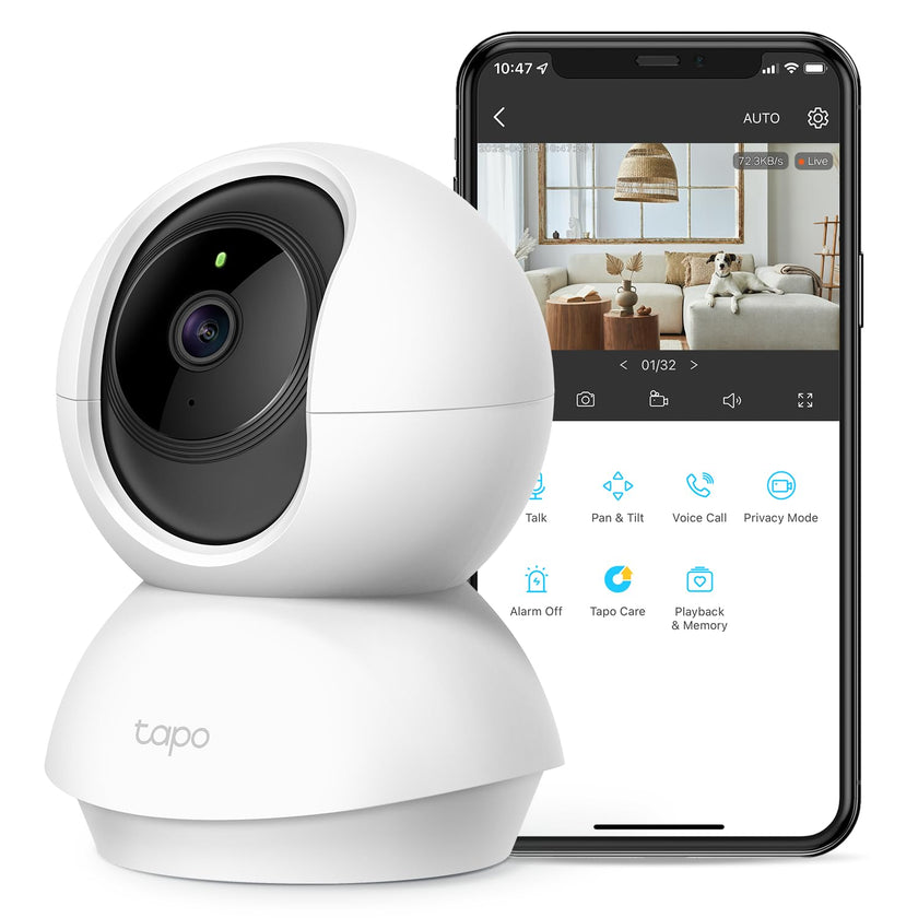 TP-Link Tapo 2K Pan/Tilt Indoor Security WiFi Camera, Baby & Pet Camera w/ 360° Motion Tracking, 2-Way Audio, Night Vision, Cloud & Local Storage (Up to 256 GB), Works w/Alexa & Google (Tapo C210) 🍁 All In One Marketplace Canada