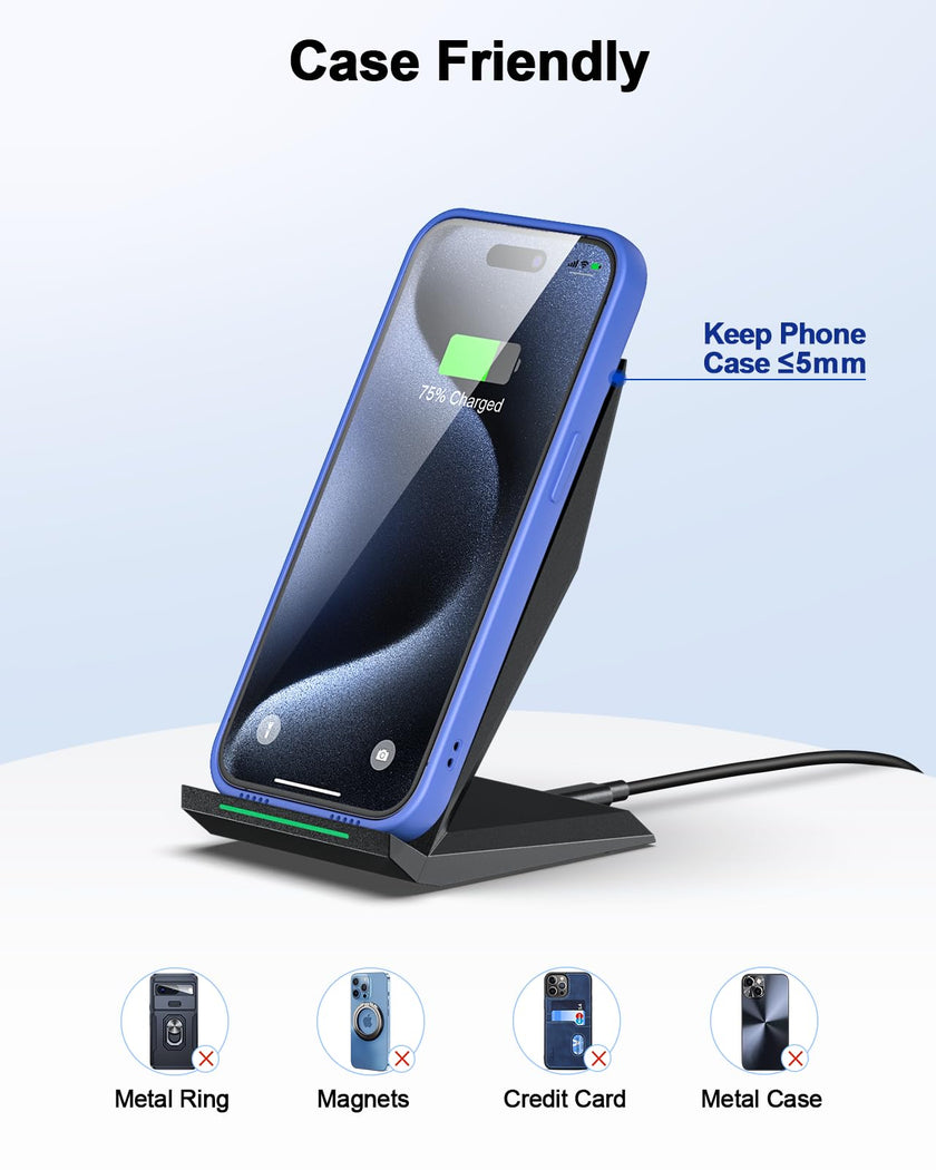 NANAMI Wireless Charger,15W Max Fast Wireless Charging Stand for iPhone 17 16 15 14 13 12 11 Pro Max XS 8,Phone Charger Station for Samsung Galaxy S26 S25 S24 S23 S22 Ultra S21 S20 S10,Pixel 9 8 7 6 5 🍁 All In One Marketplace Canada