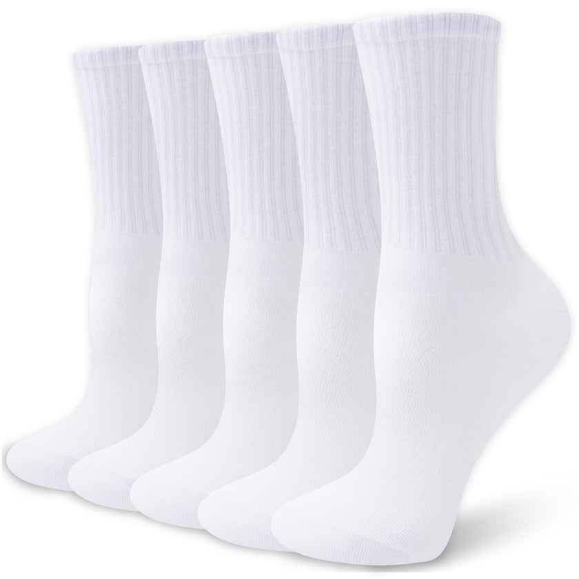 VoJoPi Crew Socks for Women, 5 Pairs Cotton Soft and Moisture Wicking Calf Socks Lightweight Work & Casual Wear, Size 5-10 🍁 All In One Marketplace Canada