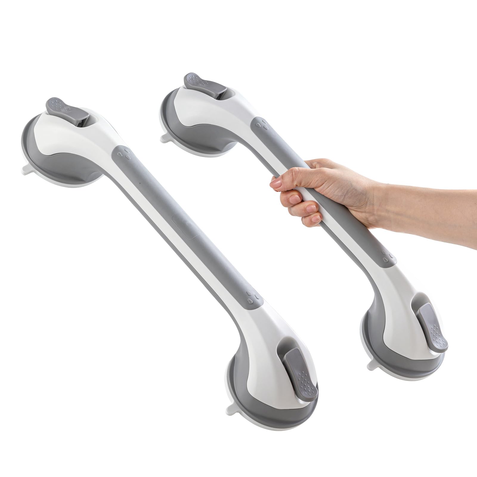 TAILI Shower Suction Cup Grab Bar Bathtubs Handrails for Seniors Elderly, No Drilling Waterproof, Grey, 2 Pack, 16 Inch 🍁 All In One Marketplace Canada