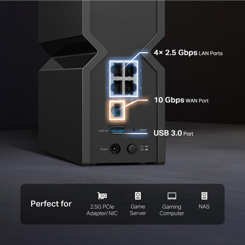 TP-Link Tri-Band BE9700 WiFi 7 Router (Archer BE550 Pro)- 1 × 10G + 4 × 2.5G, USB 3.0, 6 Internal Antennas, VPN Clients & Server 6GHz Band, Easy-Mesh, HomeShield, MLO, Private IOT 🍁 All In One Marketplace Canada