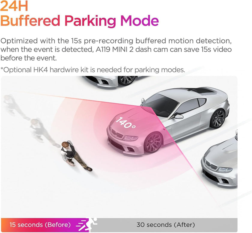 VIOFO Dash Cam Front A119 Mini 2, STARVIS 2 Sensor, 2K 60fps/HDR 30fps Voice Control Car Dash Camera with 5GHz Wi-Fi GPS, Night Vision 2.0, 24H Parking Mode, Supercapacitor (SD Card Not Included) 🍁 All In One Marketplace Canada
